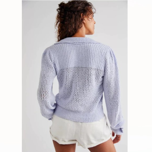 NWT Free People Care FP Snowdrift Pullover Sweater/ Peri Ice Size SMALL - Picture 4 of 10